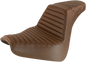 SADDLEMEN Step-Up Seat - Front Tuck-n-Roll/Rear Lattice Stitch - Brown - FXBR/S '18-'20 818-31-176BR