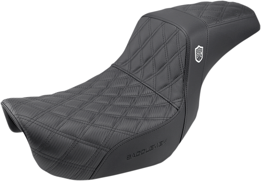 SADDLEMEN Pro Series SDC Performance Seat - w/o Backrest - Lattice Stitch/Lumbar Gripper - FLD/FXD '06-'17 SC80604D0