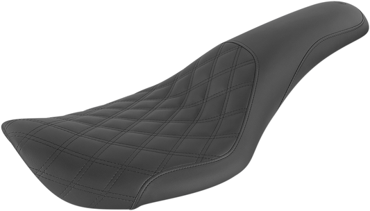 SADDLEMEN Profiler Seat - Front Lattice/Rear Smooth - Black - FXDWG '96-'03 896-05-149