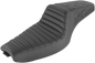 SADDLEMEN Step-Up Seat - Front Tuck-n-Roll/Rear Lattice Stitch - Black 807-03-176