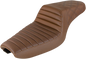 SADDLEMEN Step-Up Seat - Front Tuck-n-Roll/Rear Lattice Stitch - Brown 807-03-176BR