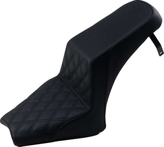 SADDLEMEN Step-Up Seat - Front Lattice Stitch/Rear Smooth - Black - Scout Bobber I18-33-172