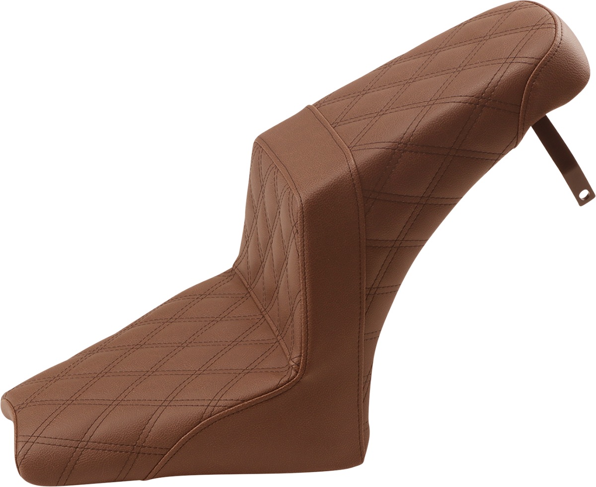 SADDLEMEN Step-Up Seat - Full Lattice Stitch - Brown - Scout Bobber I18-33-175BR