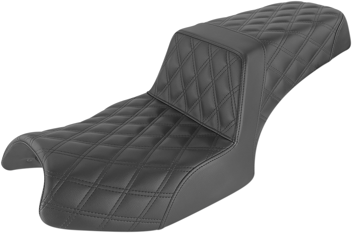 SADDLEMEN Step-Up Seat - Full Lattice Stitch - Black - Challenger I20-06-175