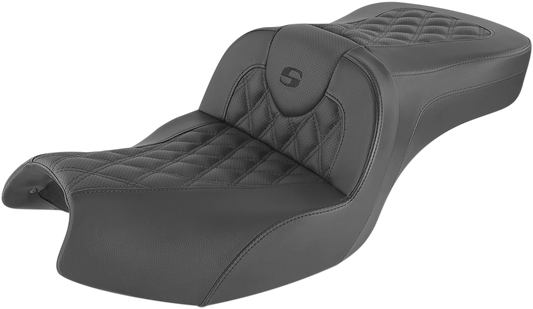 SADDLEMEN Roadsofa™ Seat - Full Lattice Stitch - Black - Indian I20-06-182