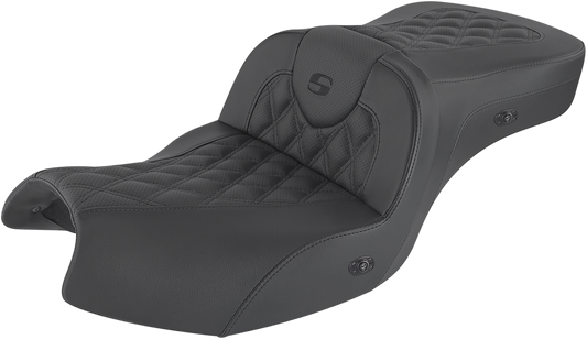 SADDLEMEN Heated Roadsofa™ Seat - Lattice Stitch - w/o Backrest - GL I20-06-182HCT