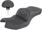 SADDLEMEN Heated Roadsofa™ Seat - Lattice Stitch - w/ Backrest - GL I20-06-182BRHCT