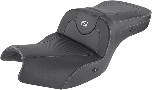 SADDLEMEN Heated Roadsofa™ Carbon Fiber Seat - Without Backrest - Black - Indian '20-'24 I20-06-185HCT