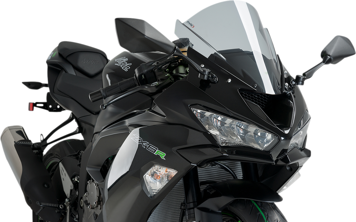 PUIG HI-TECH PARTS Race Windscreen - 13-3/4" - Smoke - ZX-6R 3177H
