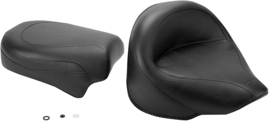 MUSTANG Seat - Vintage - Wide - Touring - Without Driver Backrest - Two-Piece - Smooth - Black - XVS 75279