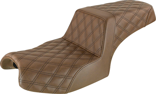 SADDLEMEN Step-Up Seat - Full Lattice Stitch - Brown - Challenger I20-06-175BR