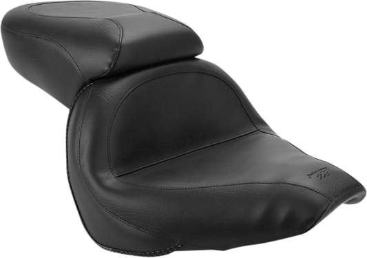 MUSTANG Seat - Vintage - Wide - Touring - Without Driver Backrest - One-Piece - Smooth - Black - VLX600 75794