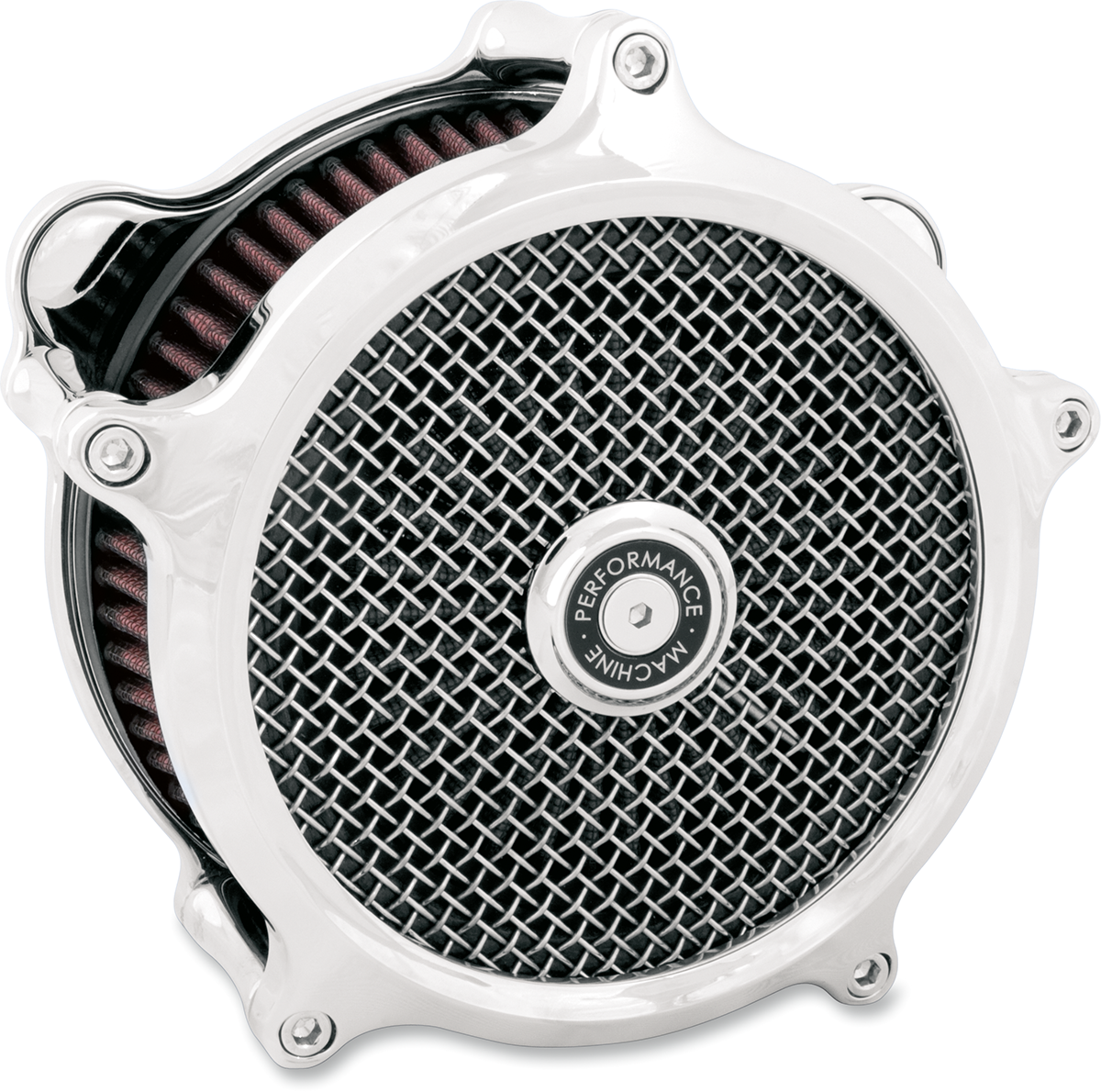 PERFORMANCE MACHINE (PM) Super Gas Air Cleaner Kit - Chrome 0206-2139-CH