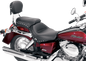 MUSTANG Seat - Wide - Touring - Without Backrest - Two-Piece - Chrome Studded - Black w/Conchos - 750Aero 76520