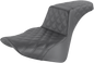 SADDLEMEN Step-Up Seat - Full Lattice Stitch - Black 818-33-175