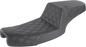 SADDLEMEN Step-Up Seat - Full Lattice Stitch - Black - Dyna 891-04-175
