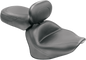 MUSTANG Seat - Vintage - Wide - Touring - With Driver Backrest - Two-Piece - Smooth - Black - VStar 1300 79477