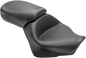 MUSTANG Seat - Vintage - Wide - Touring - Without Driver Backrest - Two-Piece - Smooth - Black 76161