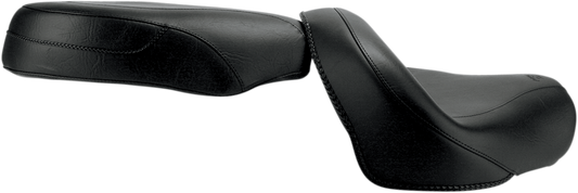 MUSTANG Seat - Vintage - Wide - Touring - Without Driver Backrest - Two-Piece - Smooth - Black 76071