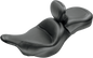 MUSTANG Seat - Vintage - Wide - Touring - With Driver Backrest - One-Piece - Smooth - Black - Vulcan 79631
