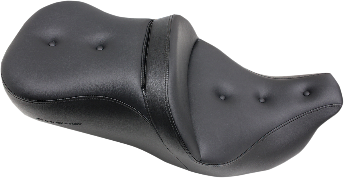 SADDLEMEN Pillow-Top Roadsofa™ Seat - with Backrest - Black - FLH/FLT '08-'24 808-07B-181