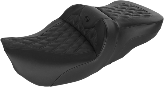 SADDLEMEN Roadsofa™ Seat - Full Lattice Stitch - without Backrest - FLH '97-'07 897-06-182