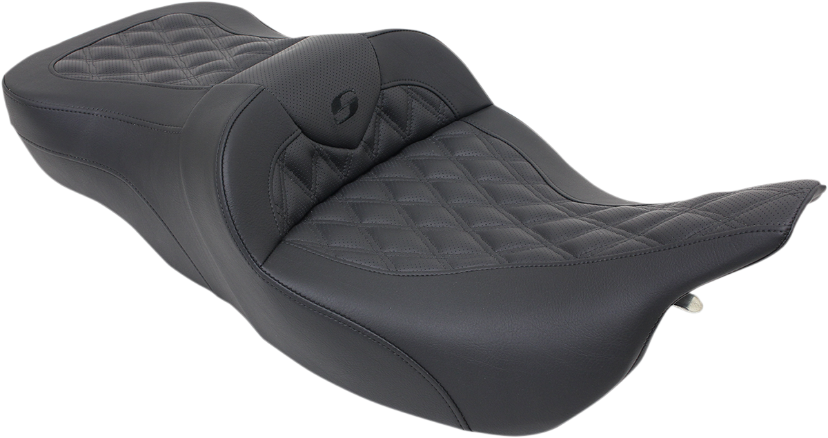 SADDLEMEN Roadsofa™ Seat - Full Lattice Stitch - without Backrest - FLT/FLH '97-'07 897-07-182
