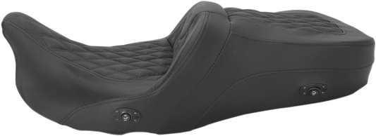 SADDLEMEN Roadsofa™ Seat - without Backrest - Full Lattice Stitch - Heated - FLH/FLT '08-'24 808-07B-182HCT