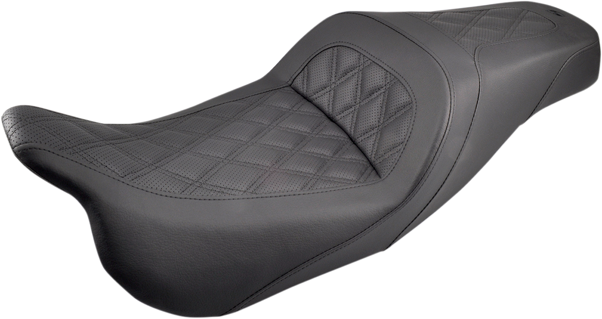 SADDLEMEN Slim Seat - Black - Lattice Stitch - FL '08-'24 808-07B-162