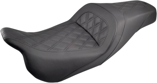 SADDLEMEN Slim Seat - Black - Lattice Stitch - FL '08-'24 808-07B-162