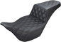 SADDLEMEN Step-Up Seat - Full Lattice Stitch - Black - FL '08-'24 808-07B-175