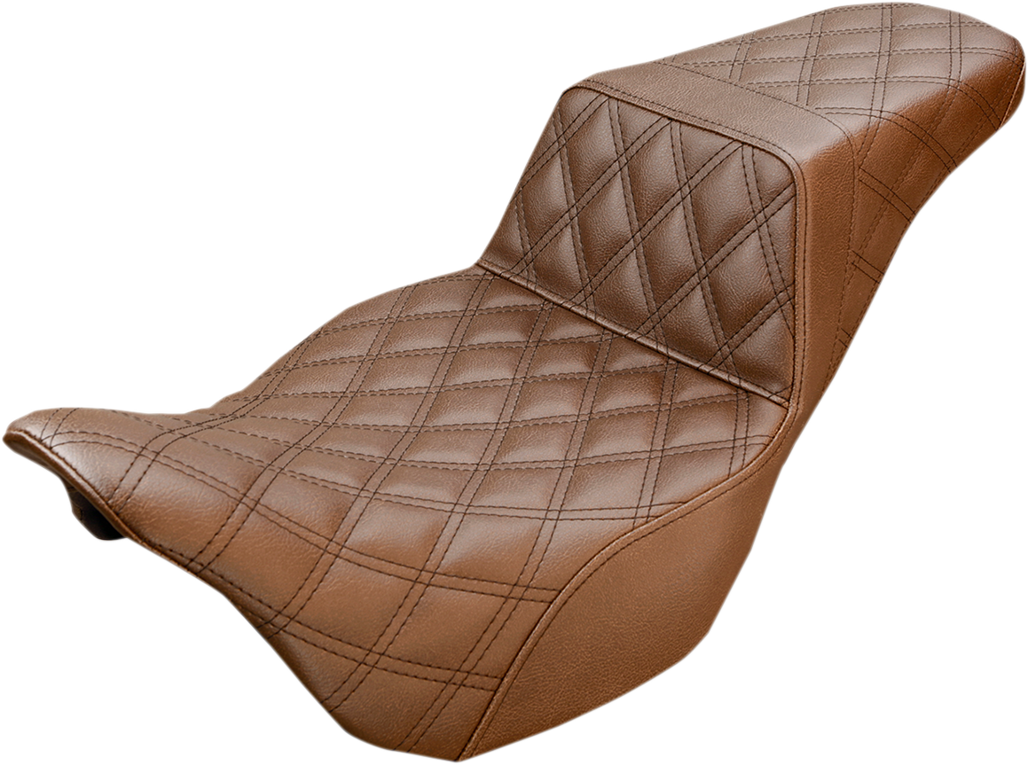 SADDLEMEN Step-Up Seat - Full Lattice Stitch - Brown - FL '08-'24 808-07B-175BR