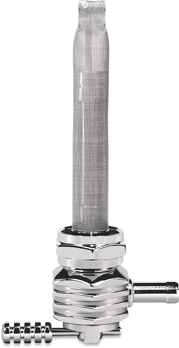 PINGEL Hex Fuel Valve - Finned Chrome - 22 mm 6311-CHF