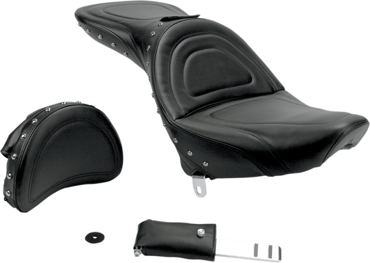 SADDLEMEN Explorer Special Seat - Studded - w/ Backrest - FXST/FLST '84-'99 8802J