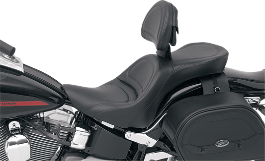 SADDLEMEN Seat - Explorer™ - With Backrest - Stitched - Black - FL/FX '06-'17 806-12-030