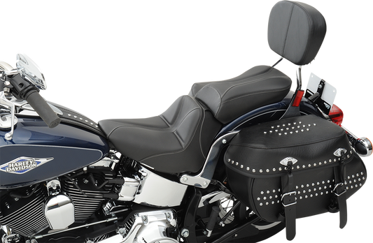 SADDLEMEN Dominator Pillion Pad - Standard Reach - Black w/ Gray Stitching - FLSTC '06-'17 806-23-0162