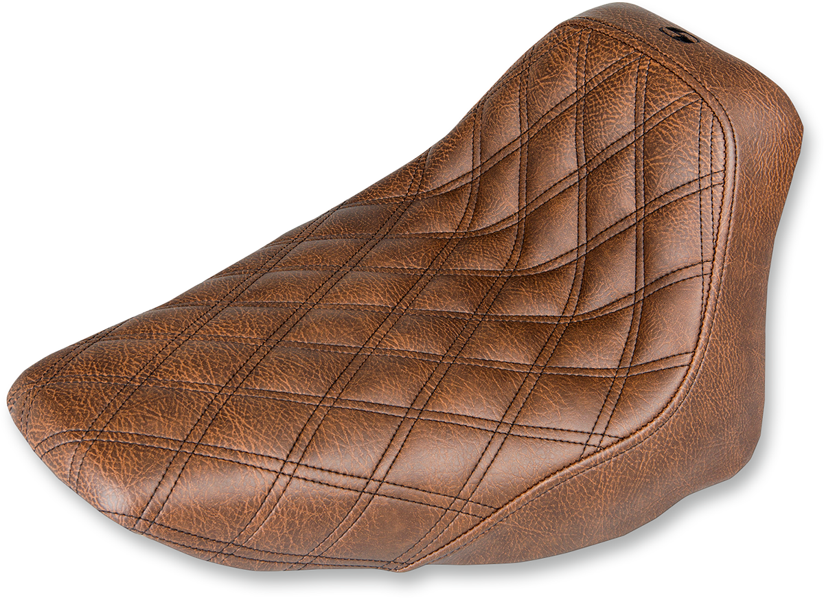 SADDLEMEN Renegade™ Solo Seat - Lattice Stitched - Brown - FLST '06-'17 806-15-002BLS