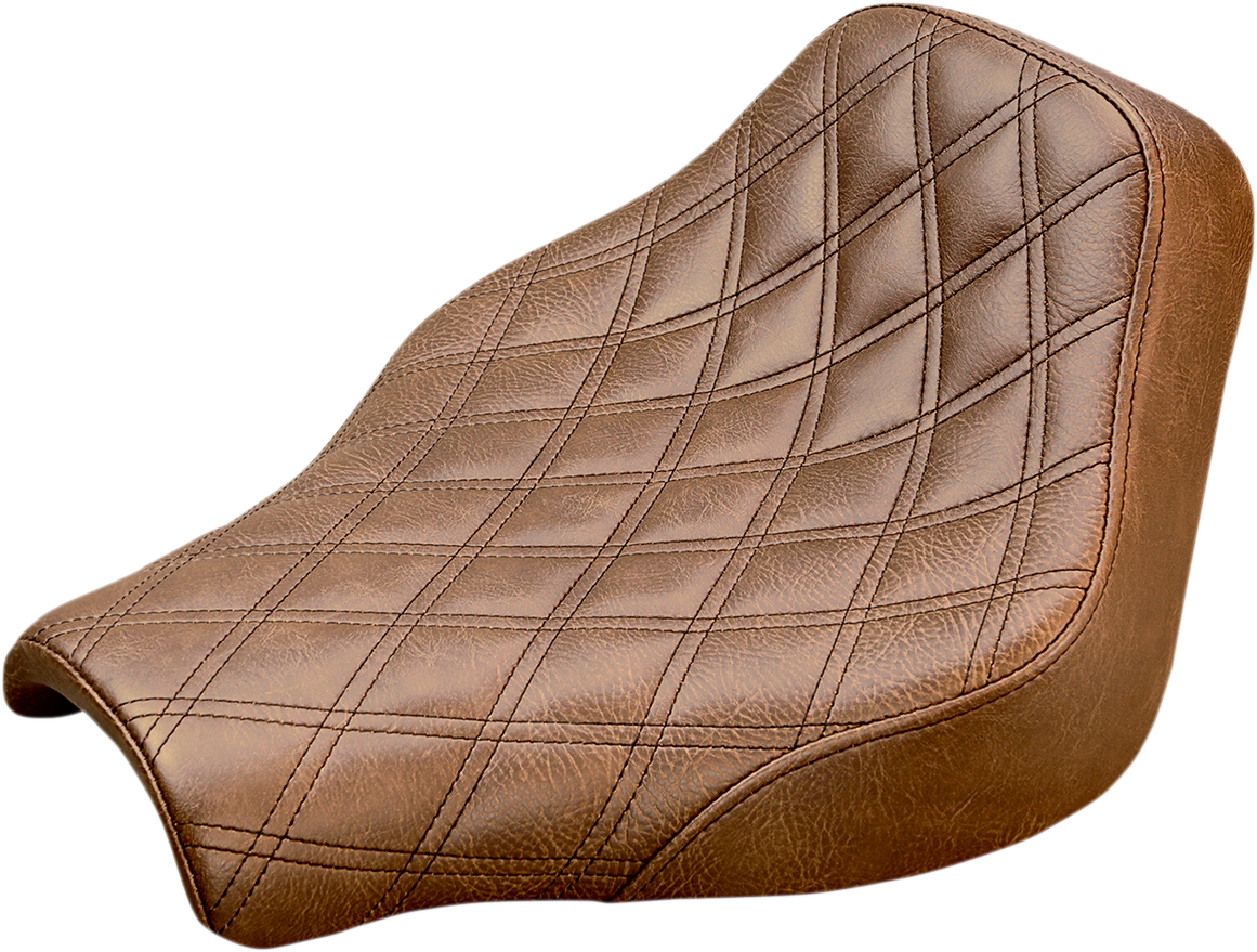 SADDLEMEN Renegade™ Solo Seat - Lattice Stitched - Brown - FX '18-'23 818-30-002BLS