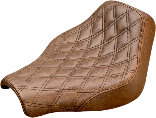 SADDLEMEN Renegade™ Solo Seat - Lattice Stitched - Brown - FX '18-'23 818-30-002BLS