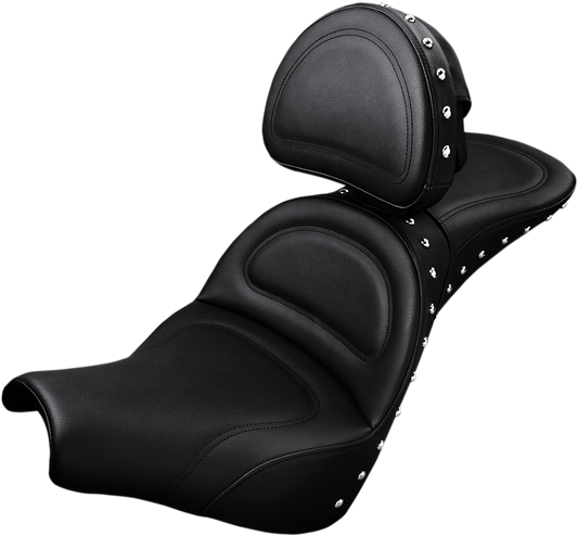 SADDLEMEN Explorer Special Seat - Studded - w/ Backrest - FXBB/FXST '18-'24 818-30-040
