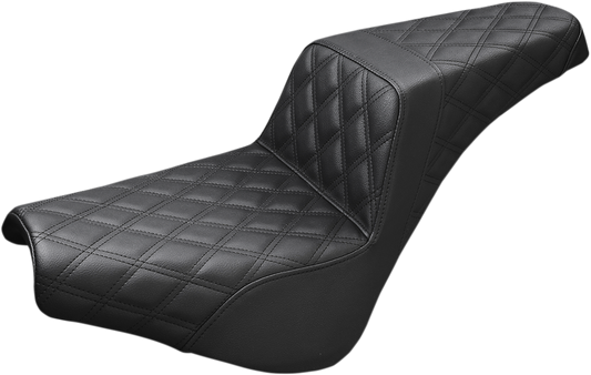 SADDLEMEN Step-Up Seat - Full Lattice Stitch - Black - FX '18-'24 818-30-175