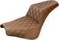 SADDLEMEN Step-Up Seat - Full Lattice Stitch - Brown 818-30-175BR