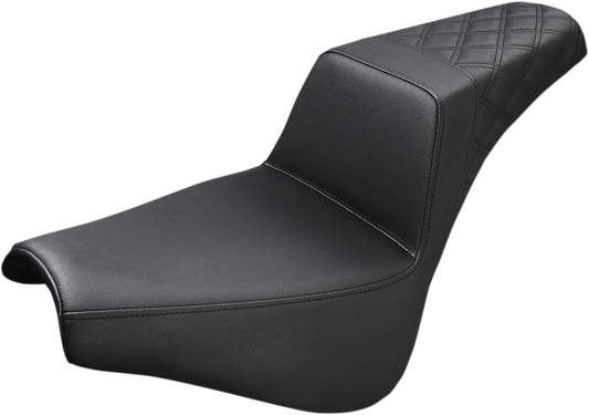 SADDLEMEN Step-Up Seat - Rear Lattice Stitch - Black - FX '18-'24 818-30-173