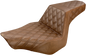 SADDLEMEN Step-Up Seat - Full Lattice Stitch - Brown - FXSB 813-27-175BR