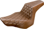 SADDLEMEN Step-Up Seat - Front Lattice Stitch - Brown - FXSB 813-27-172BR