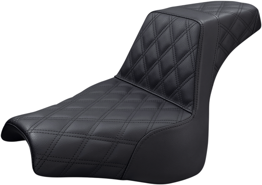 SADDLEMEN Step-Up Seat - Full Lattice Stitch - Black 818-28-175