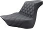 SADDLEMEN Step-Up Seat - Front Lattice Stitch - Black - FL/FX '18-'24 818-27-172