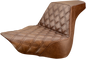SADDLEMEN Step-Up Seat - Front Lattice Stitch - Brown - FL/FX '18-'24 818-27-172BR