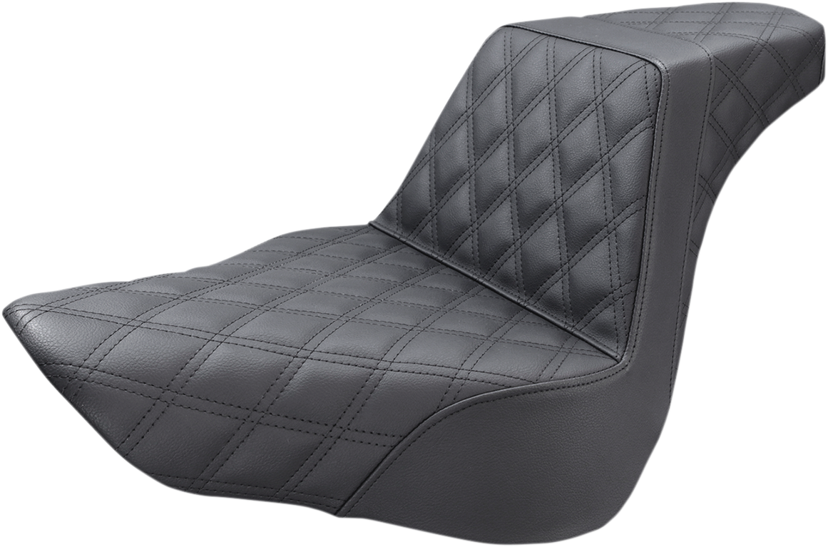SADDLEMEN Step-Up Seat - Full Lattice Stitch - Black - FL/FX '18-'24 818-27-175
