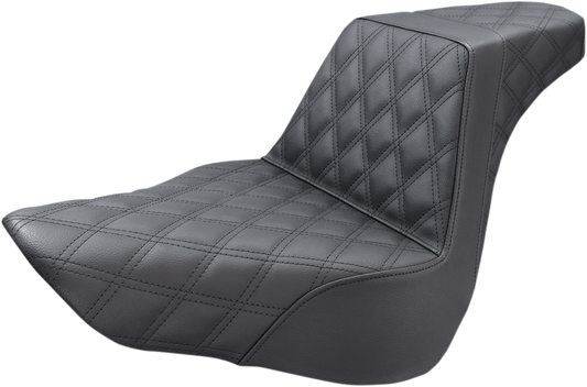 SADDLEMEN Step-Up Seat - Full Lattice Stitch - Black - FL/FX '18-'24 818-27-175
